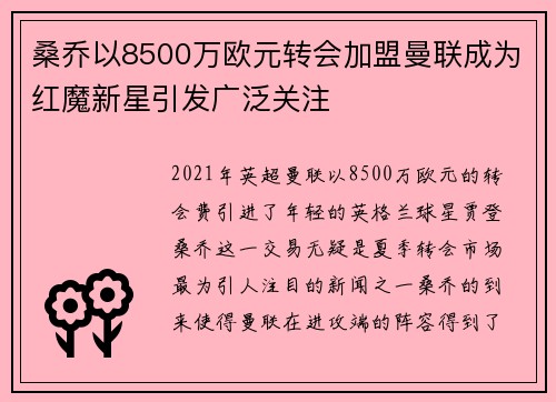 桑乔以8500万欧元转会加盟曼联成为红魔新星引发广泛关注